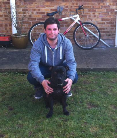 Scott and Ozzy the Staffordshire Bull Terrier